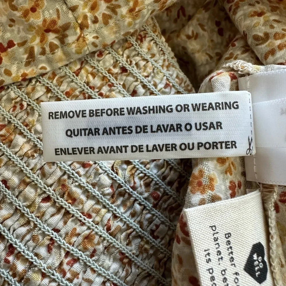 NWOT Madewell Hopewell Puff-Sleeve Crop Top in Cottage Garden